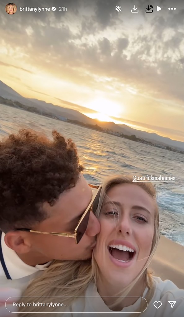 Brittany and Patrick Mahomes in a selfie. 