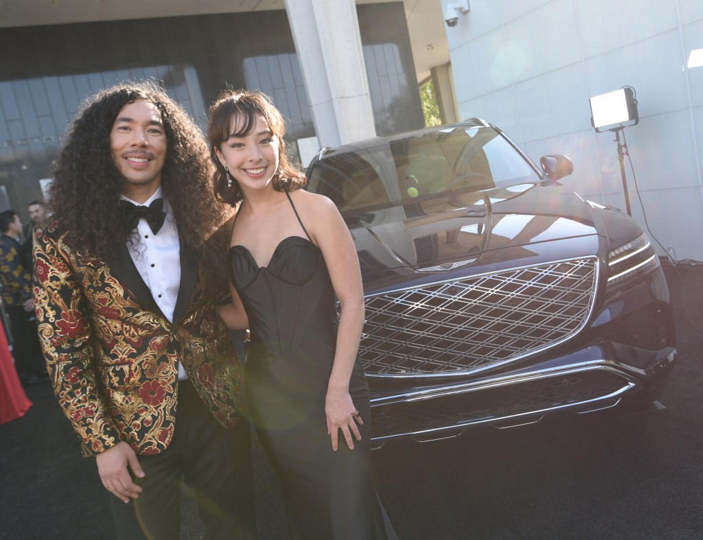 Modern Family wearing a corset gown at the Genesis Motor America x Gold Gala