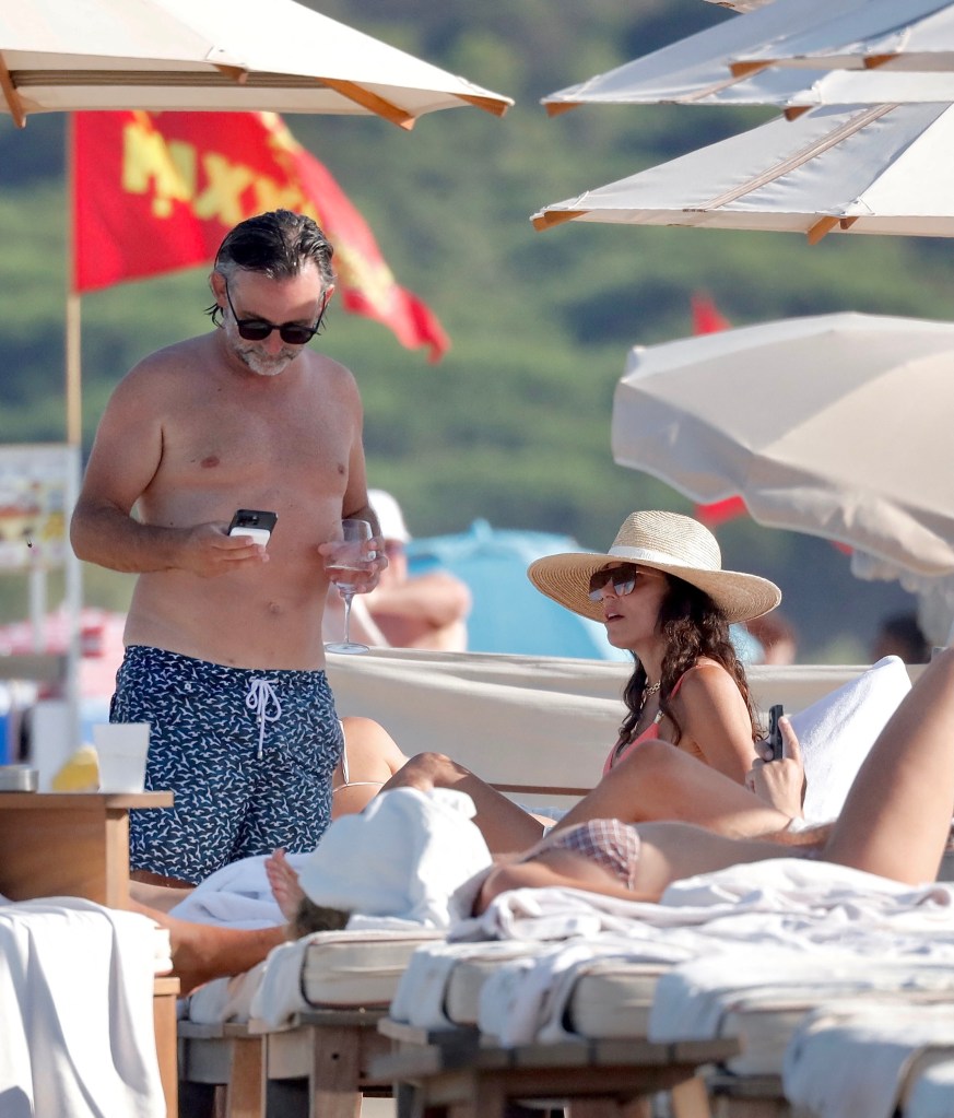 Bethenny Frankel and Niclas Castello on a beach in St. Tropez. on July 24, 2024. 