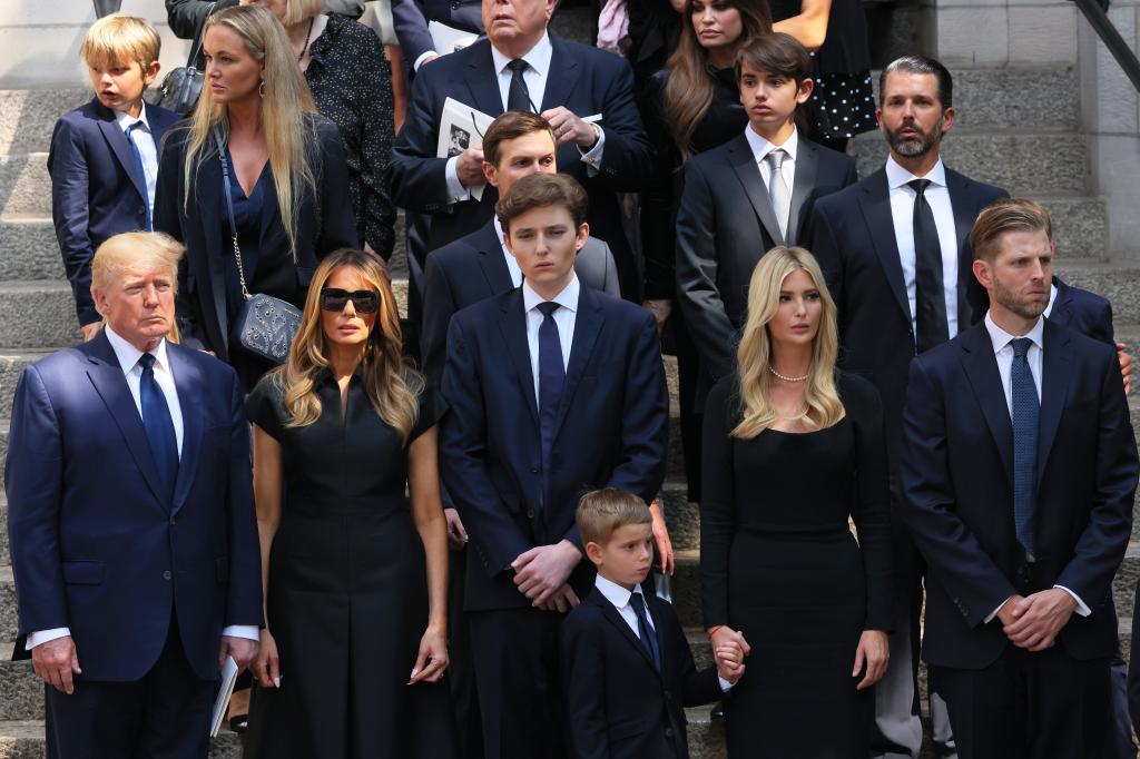 Donald Trump, Melania Trump, Barron Trump and Ivanka Trump, Eric Trump and Donald Trump Jr