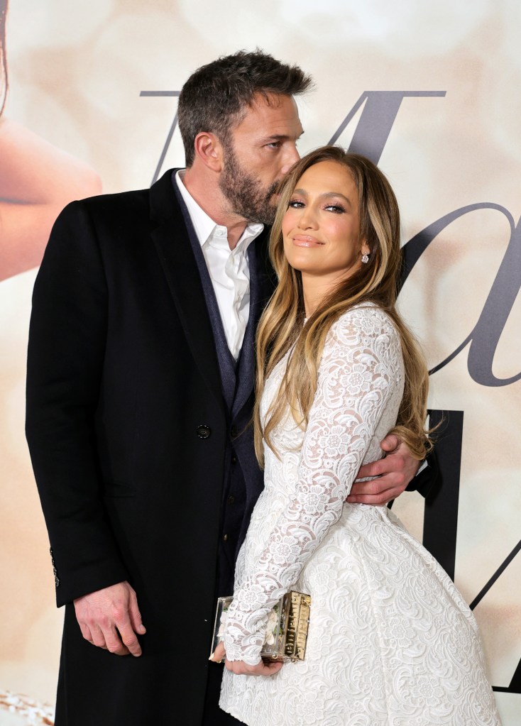 Jennifer Lopez and Ben Affleck at the "Marry Me" screening in February 2022. 