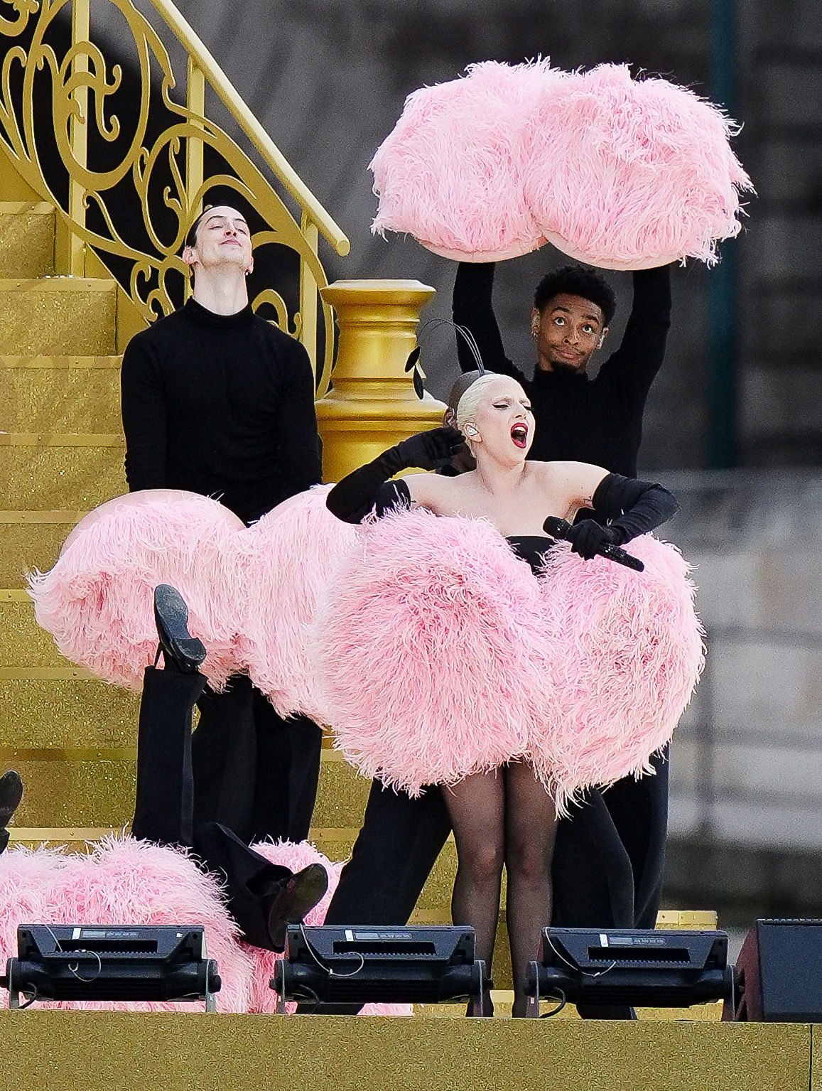 Lady Gaga kicked off the Olympics 2024 opening ceremony with a performance of Zizi Jeanmaire's "Mon truc en plumes."