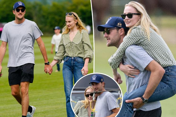 Sophie Turner gets a piggyback ride from boyfriend Peregrine Pearson on PDA-filled polo date