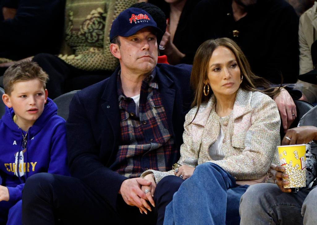 Ben Affleck, son Samuel and Jennifer Lopez