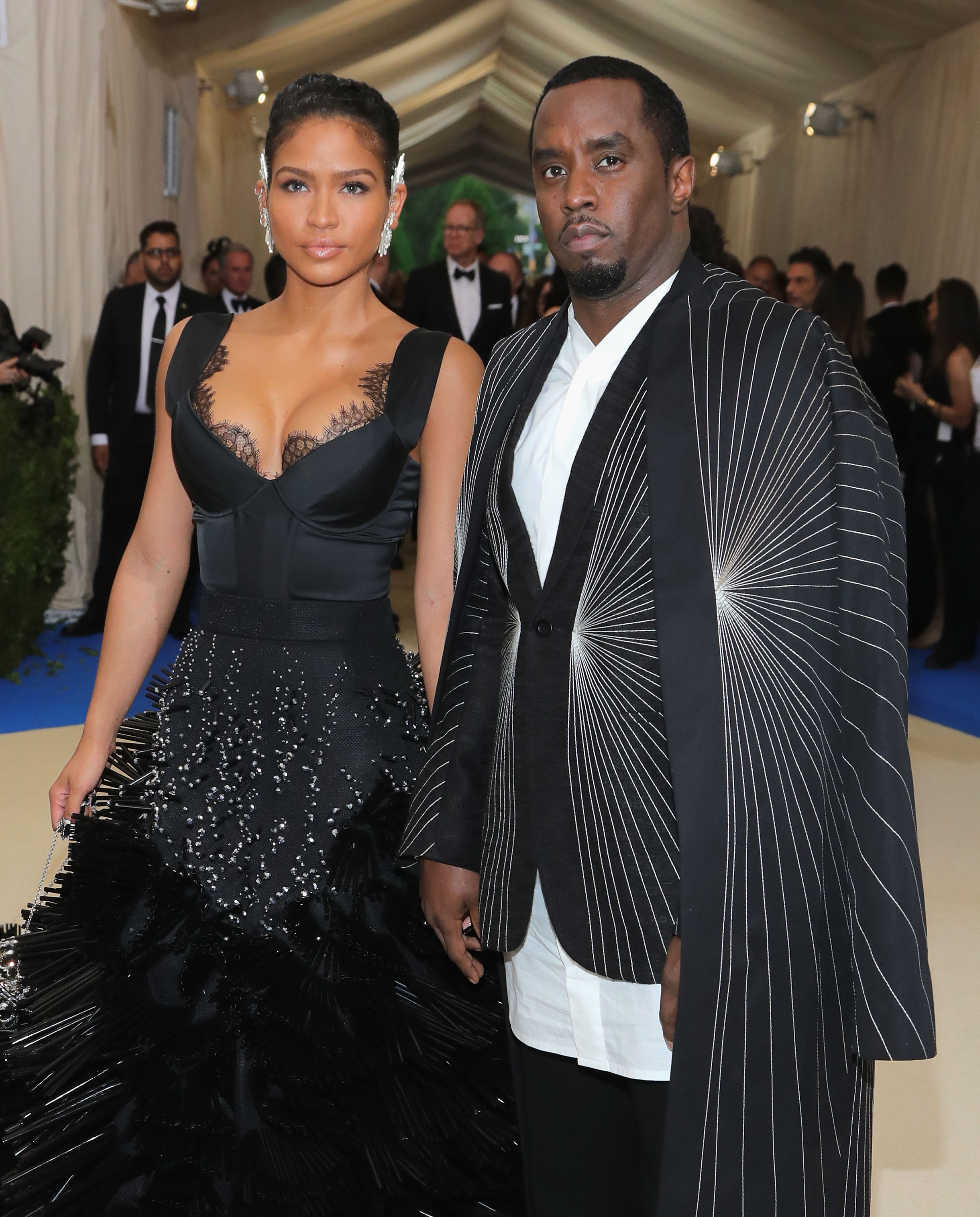 Sean Combs and Cassie at the 2017 met gala.