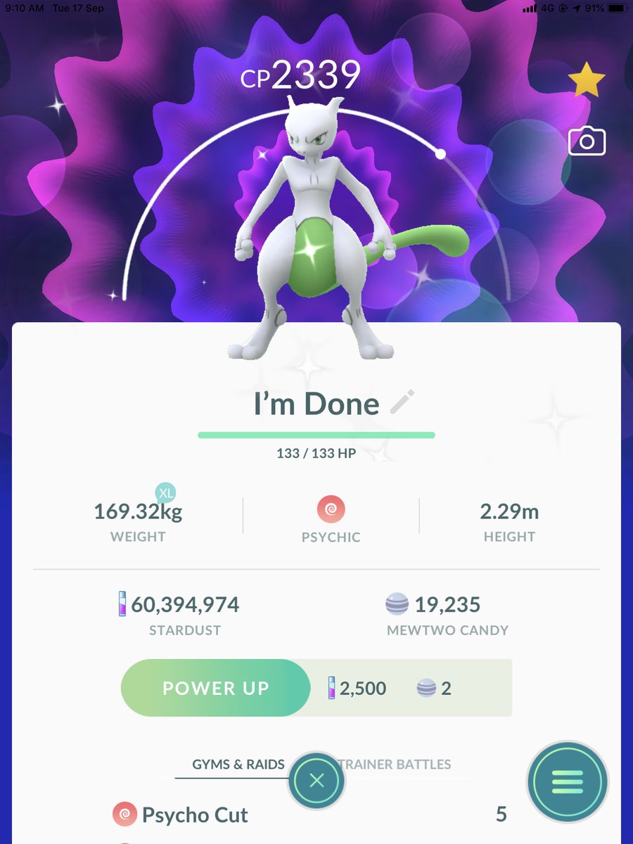 Brandontan91 I M Done With Mewtwo Pokemongo Pokemongo Shiny Mewtwo