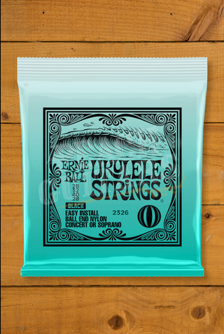 Ernie Ball Black Nylon Concert & Soprano Ukulele Strings | Ball End 28-28