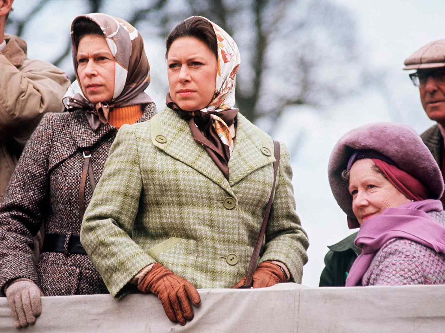 Queen Mother With Queen And Princess Margaret At The Badminton Horse Trials