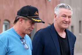 Premium Exclusive Rates Apply: Alec Baldwin smiles with relief as he heads to a celebratory dinner with his siblings and friends after his involuntary manslaughter trial was dismissed in Santa Fe, New Mexico. The actor was spotted with his brother Stephen and sister Beth heading to Casa Chimayo with some other friends. Looking smart in a blue blazer, he smiled with joy as diners at a restaurant cheered for him as he walked past. 