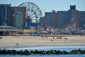 General view of Coney Island Beach in New York