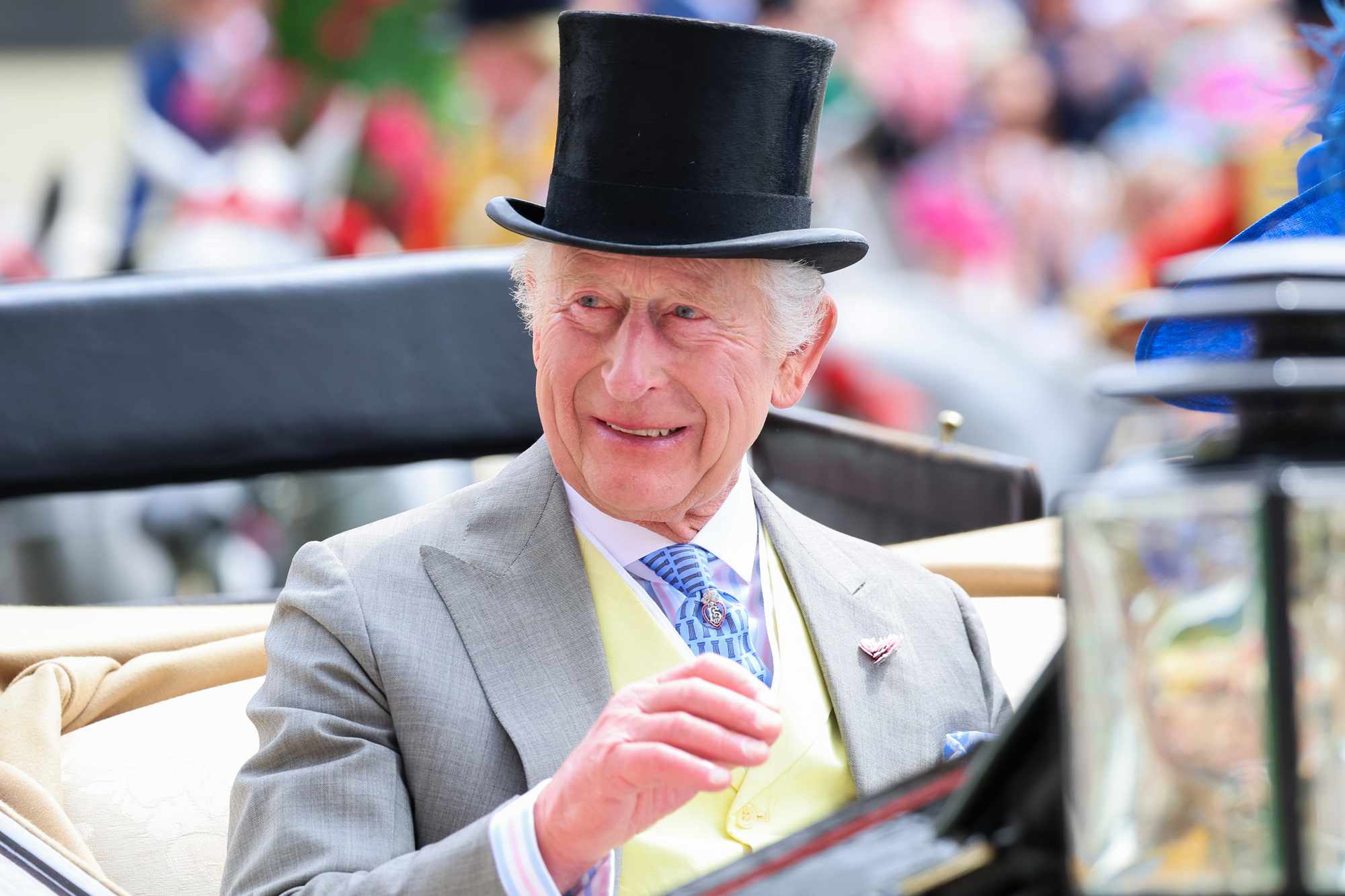 King Charles III attends day one of Royal Ascot 2024 at Ascot Racecourse on June 18, 2024 in Ascot, England.