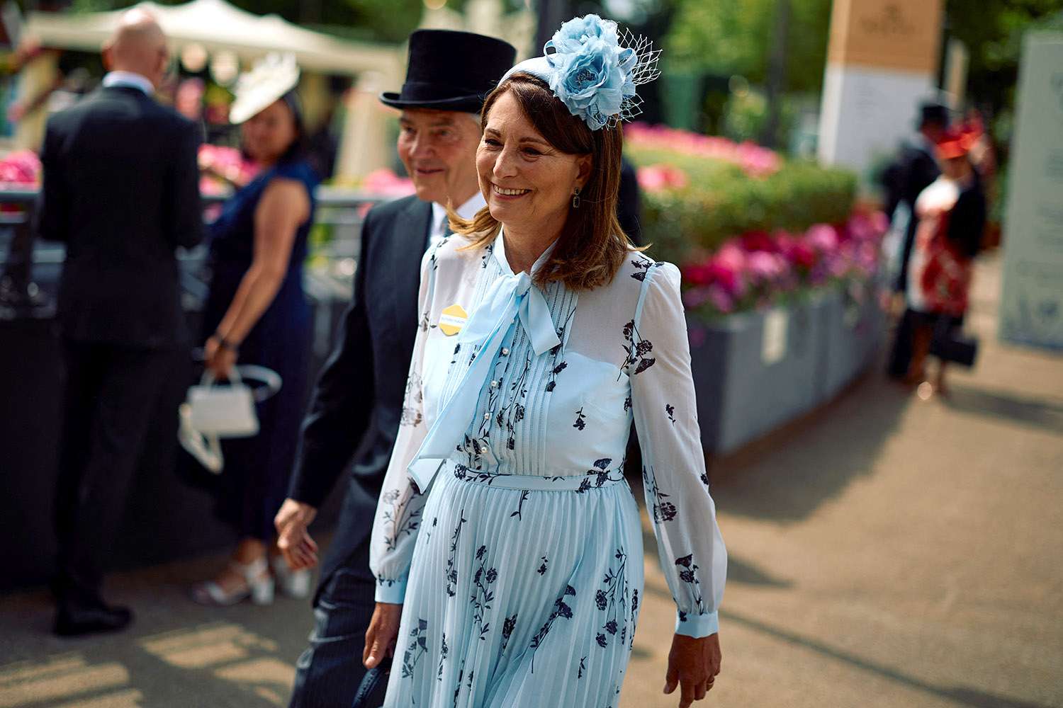 Carole Middleton and Michael Middleton, parents of Britain's Catherine, Princess of Wales, arrive on the second day of the Royal Ascot horse racing meeting, in Ascot, west of London