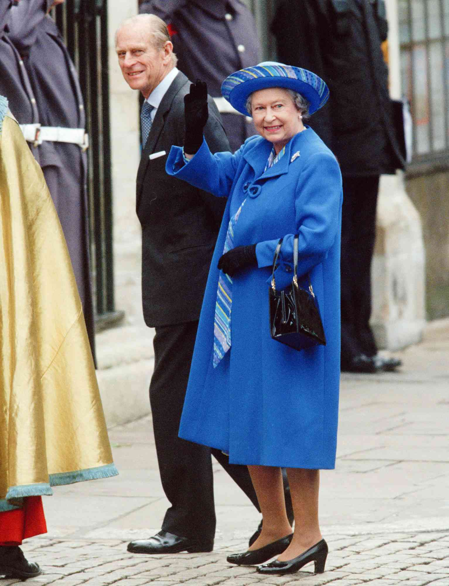 Queen Elizabeth II and Prince Philip, Duke of Edinburgh on the day of their 50th wedding anniversary in Westminster, London, UK, 20th November 1997