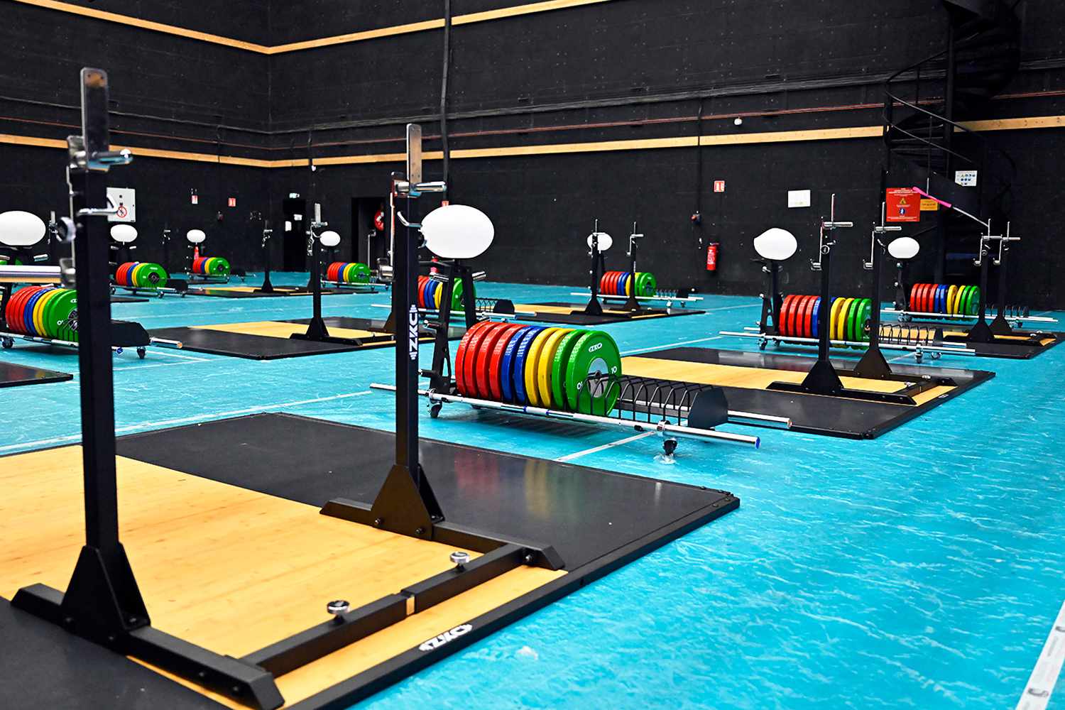 A view of the gym during the media visit of Paris 2024 Olympic and Paralympic village on July 02, 2024 in Paris, France.