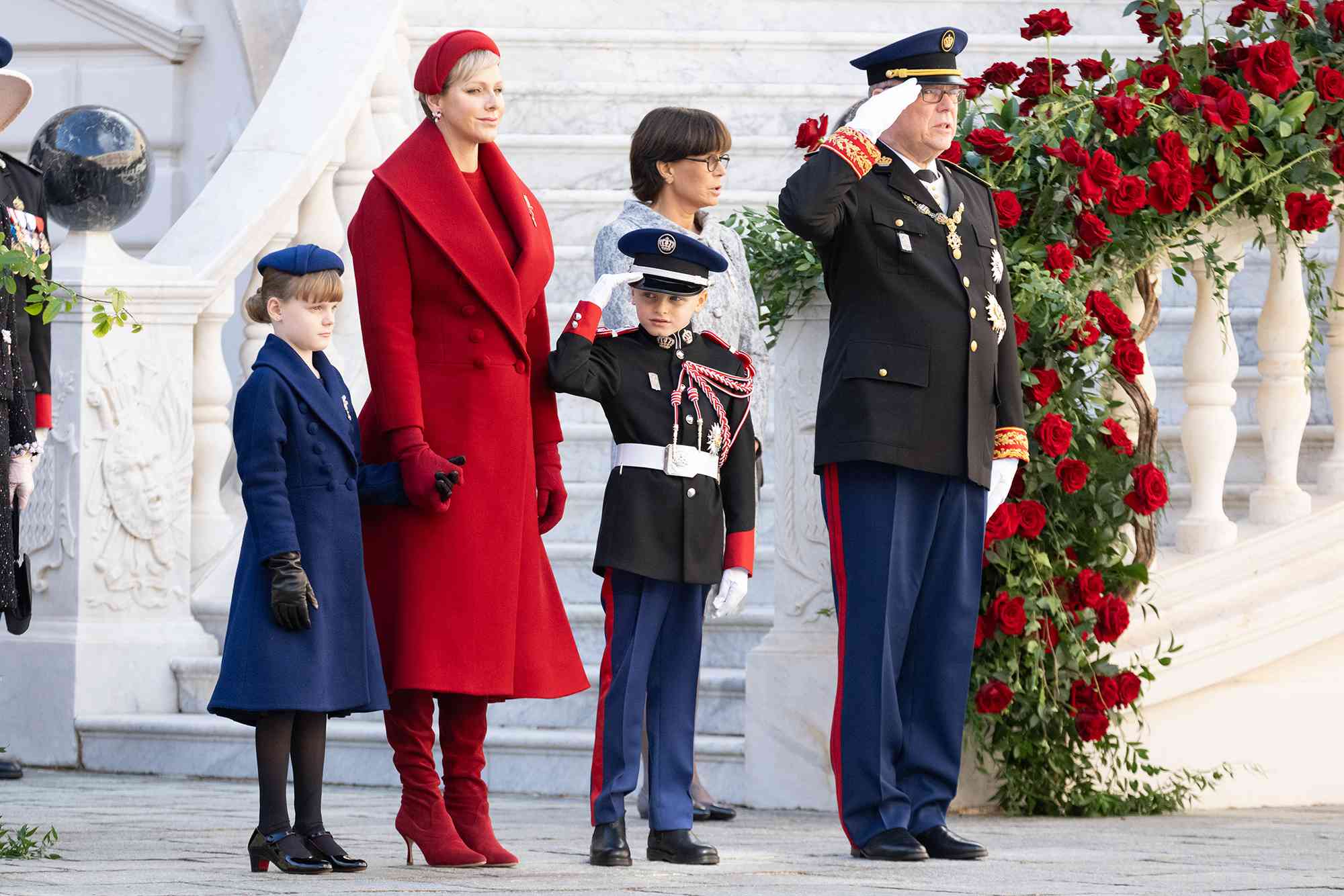 Princess Charlene of Monaco, Prince Jacques of Monaco Princess Gabriella of Monaco and Prince Albert II of Monaco 