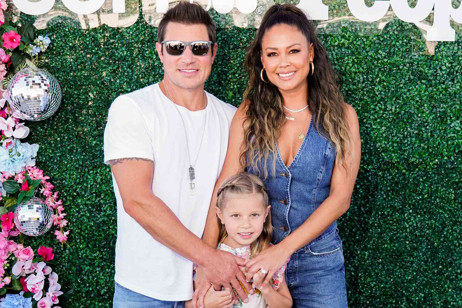 SoFi and PEOPLE host Brooklyn Lachey and Vanessa Lachey at their Taylor Swift pre-concert party at The Shay on August 03, 2023