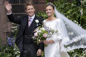  Hugh Grosvenor Duke of Westminster and Olivia Grosvenor Duchess of Westminster after their wedding at Chester Cathedral