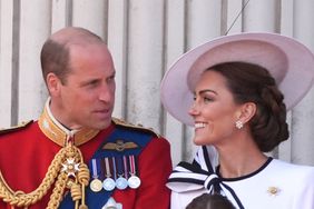 The Prince and Princess of Wales on the balcony of Buckingham Palace, London, to view the flypast following the Trooping the Colour ceremony