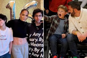 Jennifer Lopez and her kids Max and Emme. ; Ben Affleck and Samuel Garner Affleck.