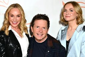 Tracy Pollan, Michael J. Fox and Schuyler Fox attend 2023 A Funny Thing Happened On The Way To Cure Parkinson's at Casa Cipriani on November 11, 2023 in New York City. 