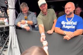 Jason Kelce, Travis Kelce, Sharing Friendship Bracelets during the Taylor Swift Eras Tour