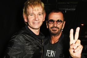 Zak Starkey (L) and father Ringo Starr attend the launch of "Issues", a new album by SSHH in aid of Teenage Cancer Trust, at The Box on September 5, 2016 in London, England