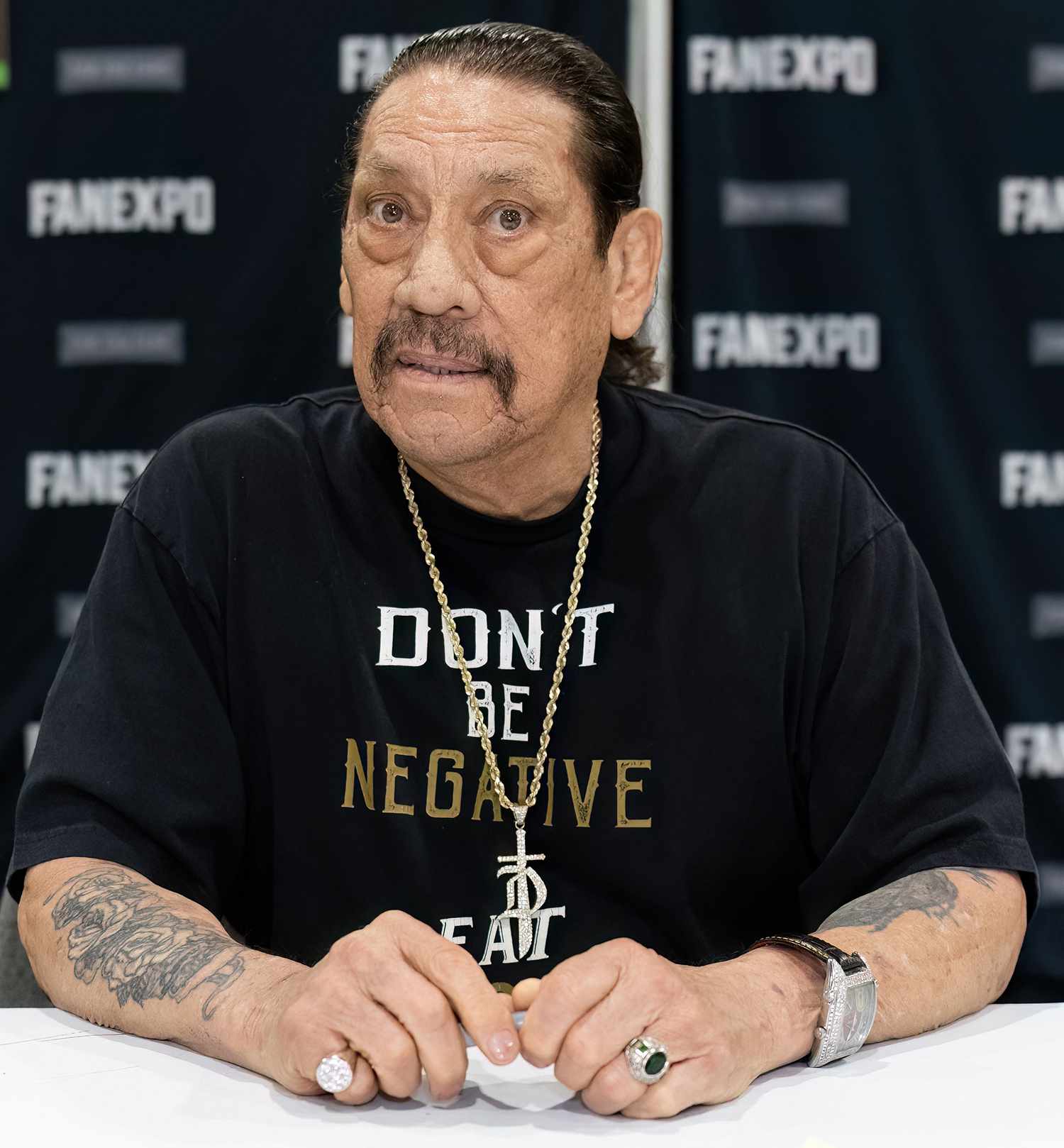 Danny Trejo attends Fan Expo Philadelphia at Pennsylvania Convention Center in Philadelphia, Pennsylvania, USA.