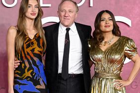 Mathilde Pinault, Francois-Henri Pinault and Salma Hayek attend the UK Premiere Of "House of Gucci" on November 09, 2021 in London, England. 