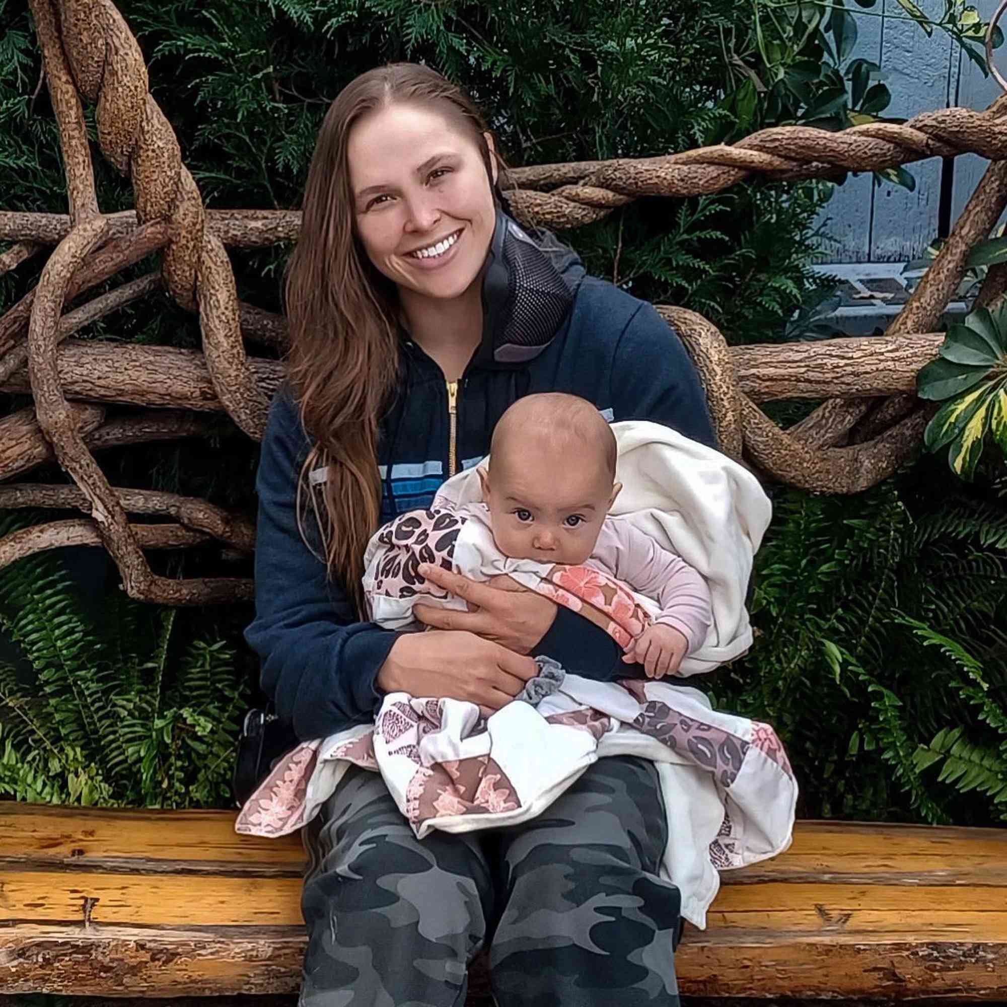 Rhonda Rousey and her daughter La'akea. 