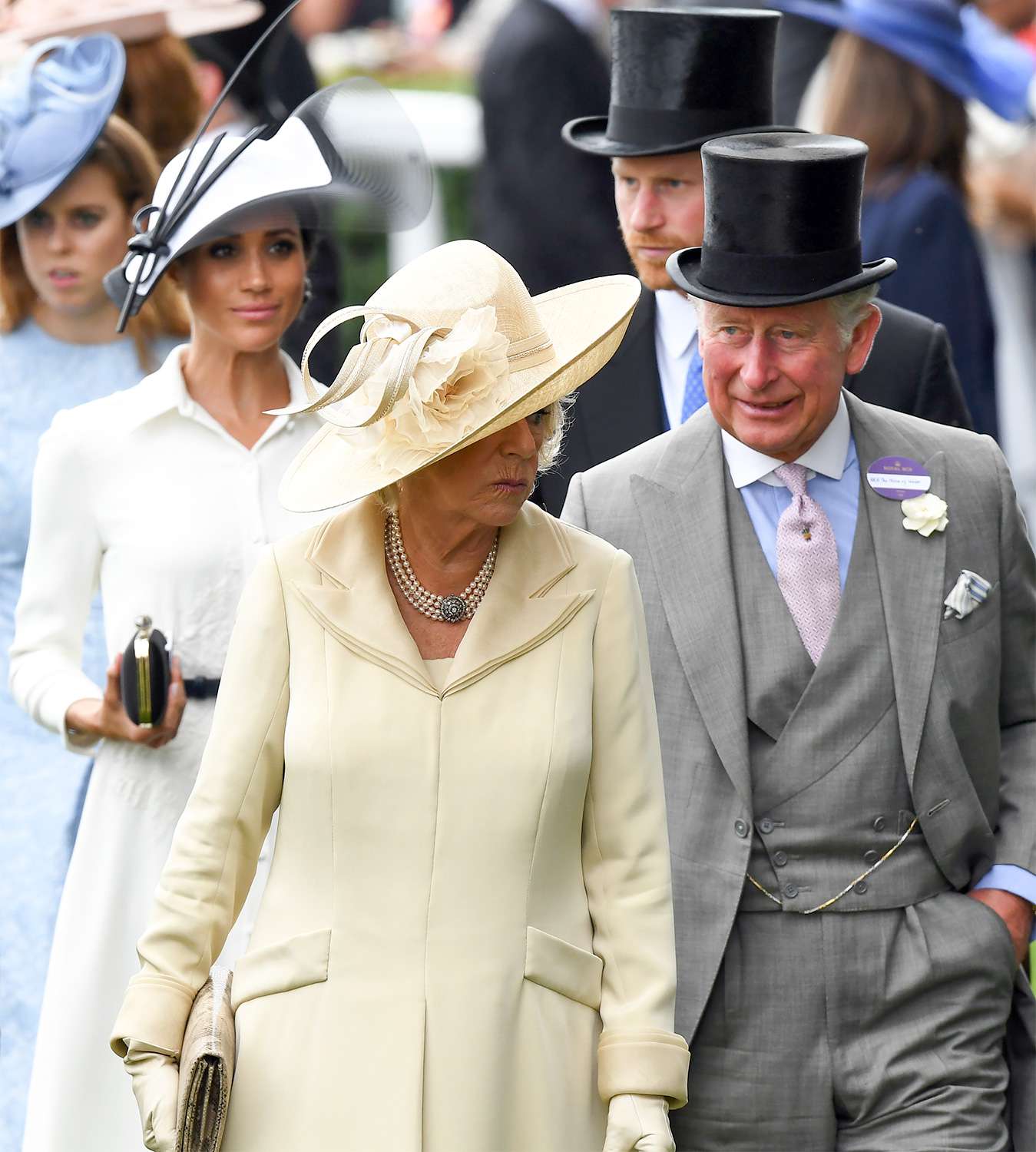 Meghan, Duchess of Sussex, Camilla, Duchess of Cornwall, Prince Harry, Duke of Sussex and Prince Charles, Prince of Wales