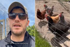 Chris Pratt instagram 06 18 24 with his chickens