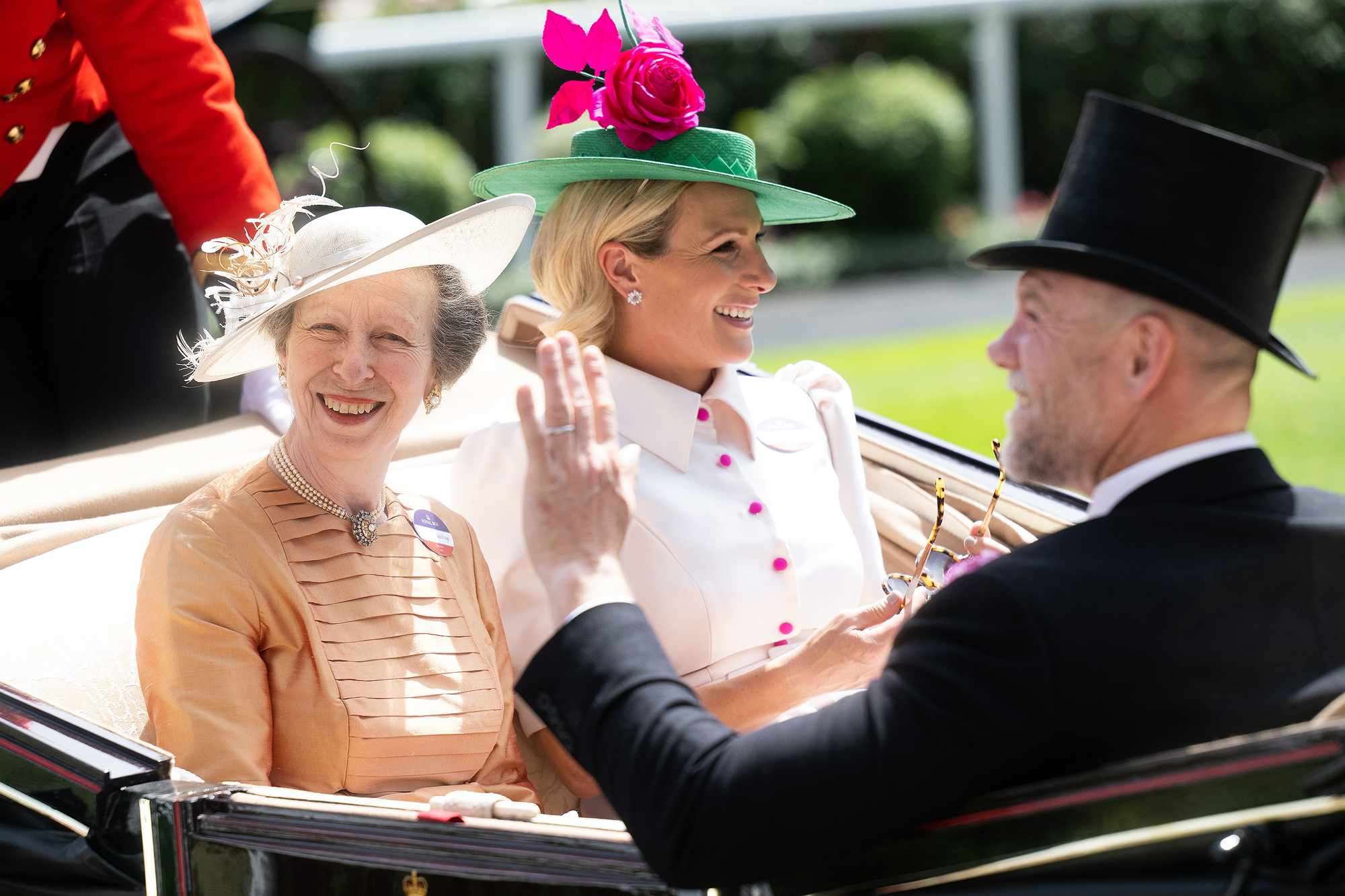 Princess Anne, Princess Royal, Zara Tindall and Mike Tindall attend Royal Ascot at Ascot Racecourse on June 16, 2022 in Ascot, England.