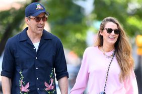 Blake Lively and Ryan Reynolds hold hands on a stroll in New York City. The American actress carried a Chanel bag and wore a pink sweater, jeans, and Nike trainers. Ryan wore a Wrexham cap, BODE shirt, grey trainers, and white sneakers. 