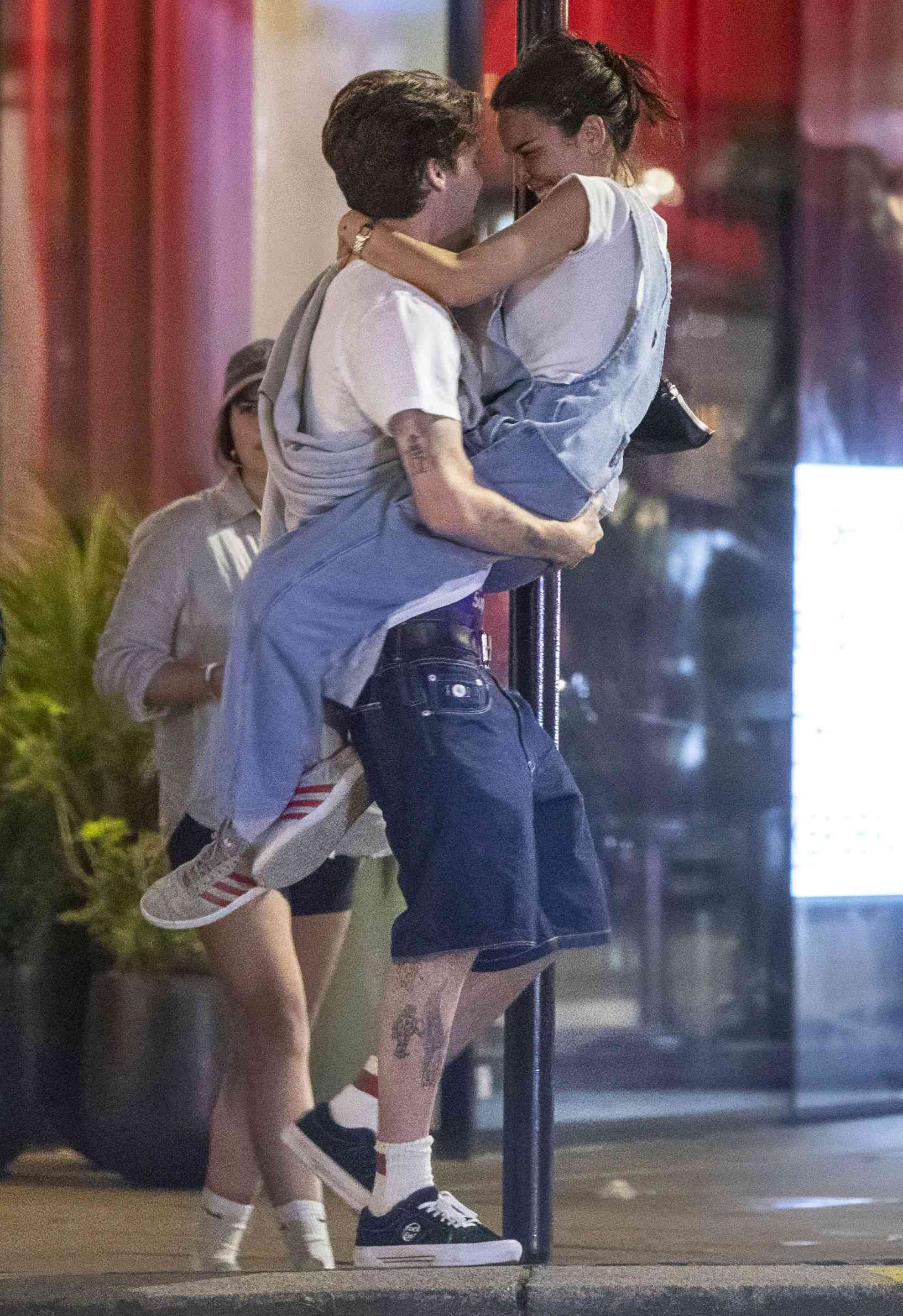 Cruz Beckham and his new girlfriend, Brazilian singer Jackie Apostel in London, June 26, 2024.