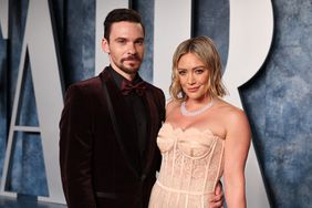 Matthew Koma and Hilary Duff attend the 2023 Vanity Fair Oscar Party Hosted By Radhika Jones at Wallis Annenberg Center for the Performing Arts on March 12, 2023