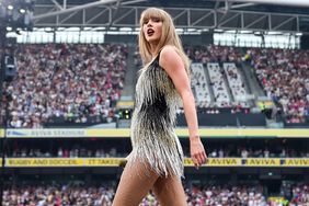 Taylor Swift performs on stage during "Taylor Swift | The Eras Tour" at Aviva Stadium on June 28, 2024 in Dublin, Ireland. 