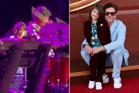 John Stamos Brings Son Billy On Stage to Drum in Sweet Moment; John Stamos and his son Billy Stamos arrive for the US premiere of "Wonka"