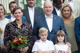 Princess Charlene of Monaco, Prince Albert II of Monaco, Prince Jacques of Monaco and Princess Gabriella of Monaco attend the traditional Monaco picnic on September 09, 2023 in Monaco