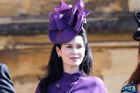 Charles Spencer, 9th Earl Spencer and Karen Spencer arrive at the wedding of Prince Harry to Ms Meghan Markle at St George's Chapel, Windsor Castle on May 19, 2018 in Windsor, England