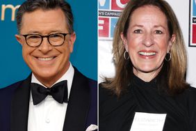 Stephen Colbert attends the 74th Primetime Emmys on September 12, 2022 in Los Angeles, California. ; Elizabeth Colbert Busch arrives to the 33rd Annual Women's Campaign Fund Parties of Your Choice Gala on April 22, 2013 in New York City. 