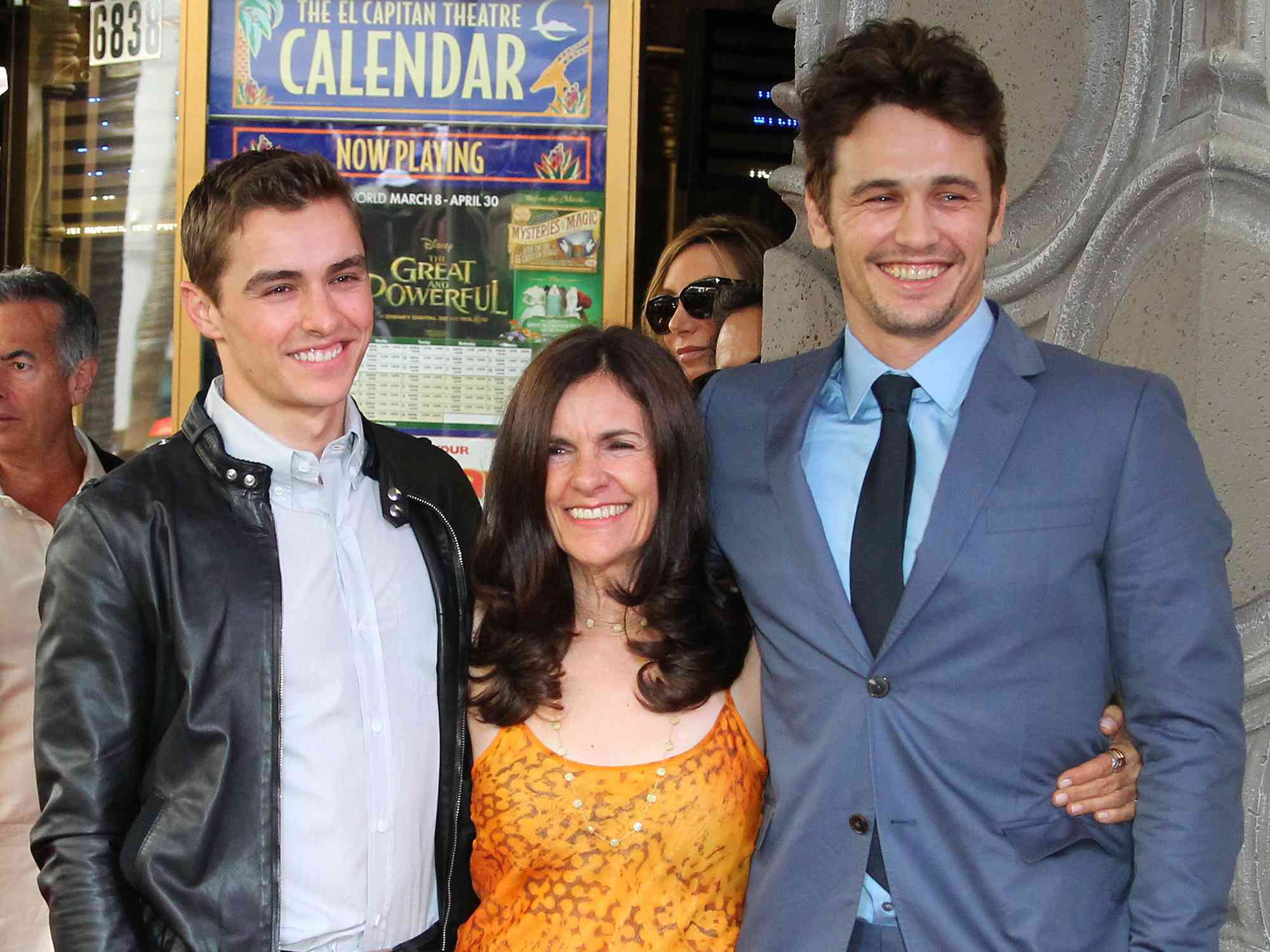 Dave Franco, Betsy Lou Franco and James Franco attend a ceremony honoring James Franco with a star on The Hollywood Walk of Fame on March 7, 2013 in Hollywood, California