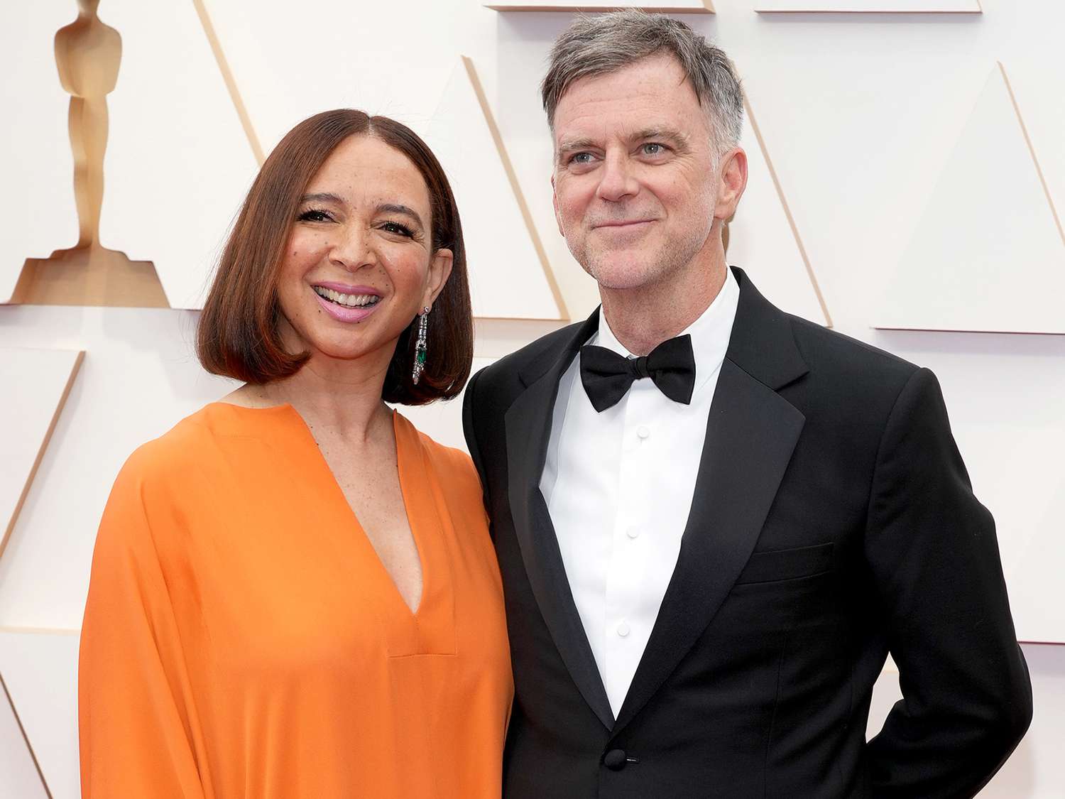 Maya Rudolph and Paul Thomas Anderson attend t the 94th Annual Academy Awards 