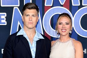 Colin Jost and Scarlett Johansson attend the "Fly Me To The Moon" World Premiere at AMC Lincoln Square Theater on July 08, 2024 in New York City.