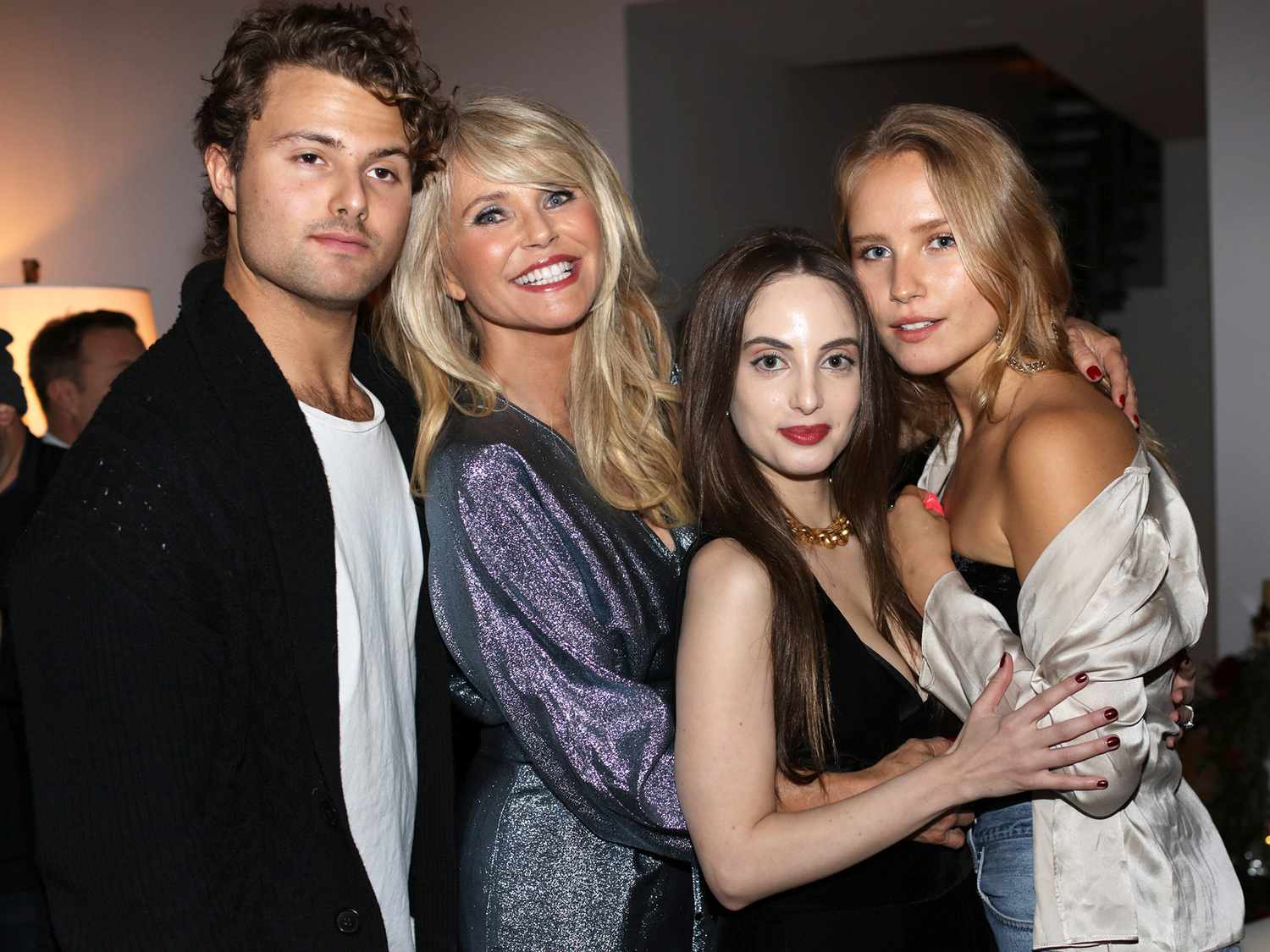 Jack Brinkley Cook, Christie Brinkley, Alexa Ray Joel and Sailor Brinkley Cook celebrate Christie Brinkley's birthday on February 2, 2018 in New York City