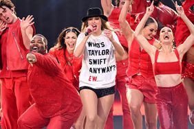 Taylor Swift performs on stage during during "Taylor Swift | The Eras Tour" at Anfield on June 13, 2024 in Liverpool, England.