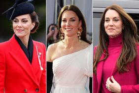 Catherine, Princess of Wales (wearing the traditional St David's Day leek and her diamond leek brooch) attends the St David's Day Parade; Catherine, Princess of Wales and Prince William, Prince of Wales, attend the EE BAFTA Film Awards 2023; Catherine, Princess of Wales, arrives to visit Windsor Foodshare