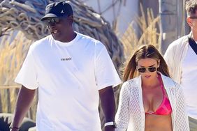 Michael Jordan seen out in the French sunshine with his wife Yvette Prieto on their holidays in Saint Tropez.