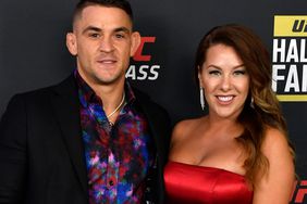 Dustin Poirier and his wife Jolie pose on the red carpet prior to the UFC Hall of Fame Class of 2020 Induction Ceremony