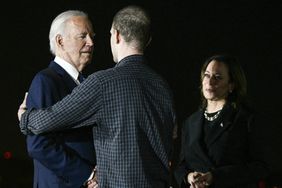 US journalist Evan Gershkovich is welcomed by US President Joe Biden and Vice President Kamala Harris