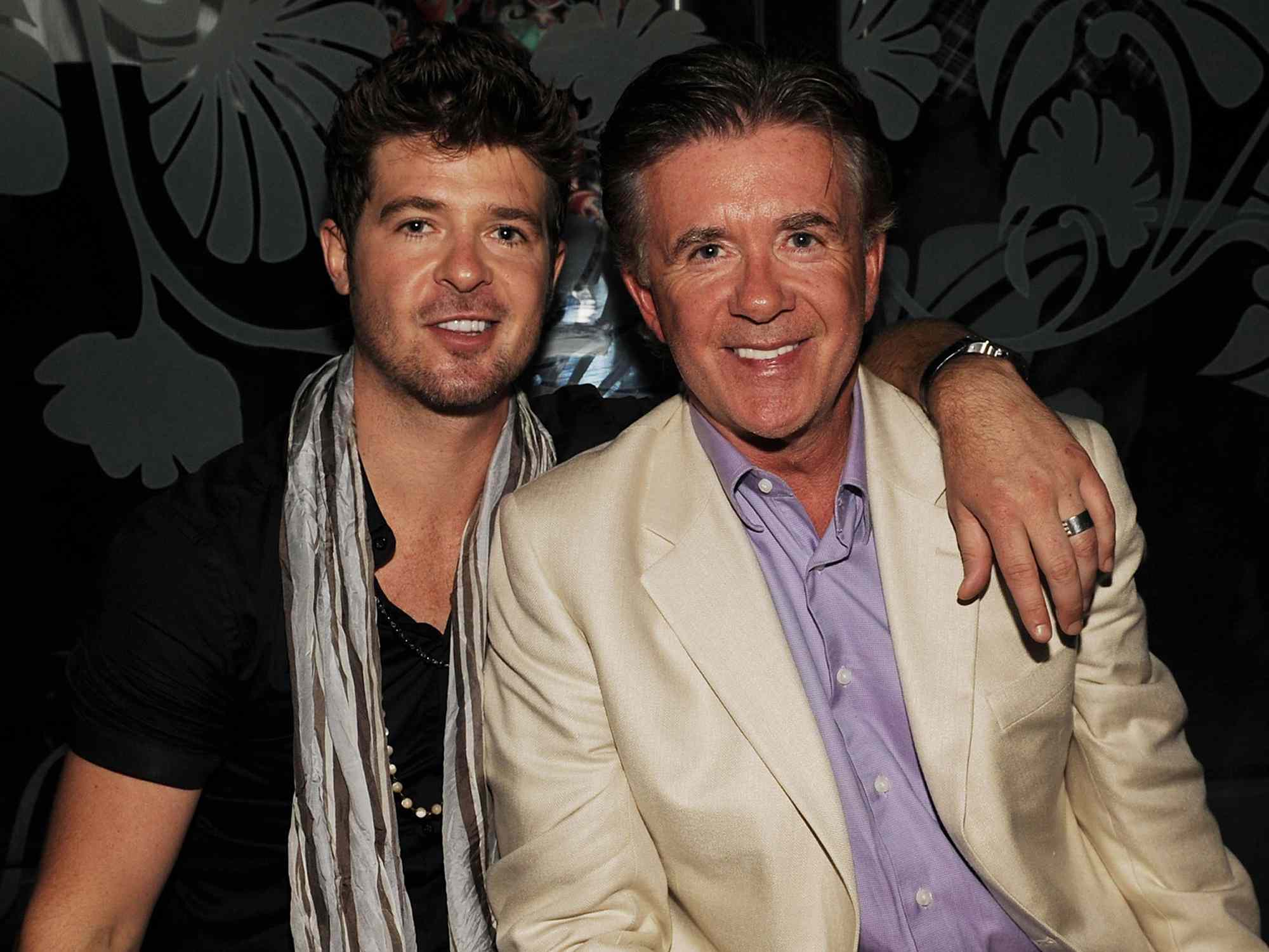 Robin Thicke and Alan Thicke attend The Bank nightclub at Bellagio Las Vegas on June 19, 2009.